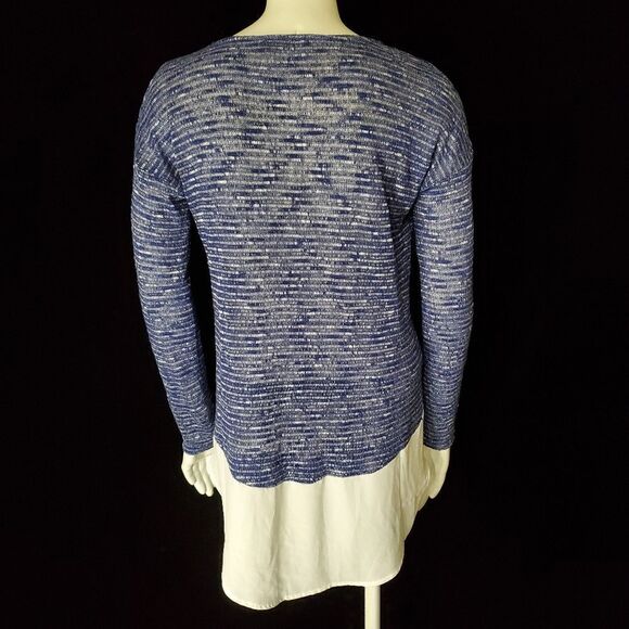 THML Blue & White Sweater with White Sheer Bottom (S) - Picture 5 of 5